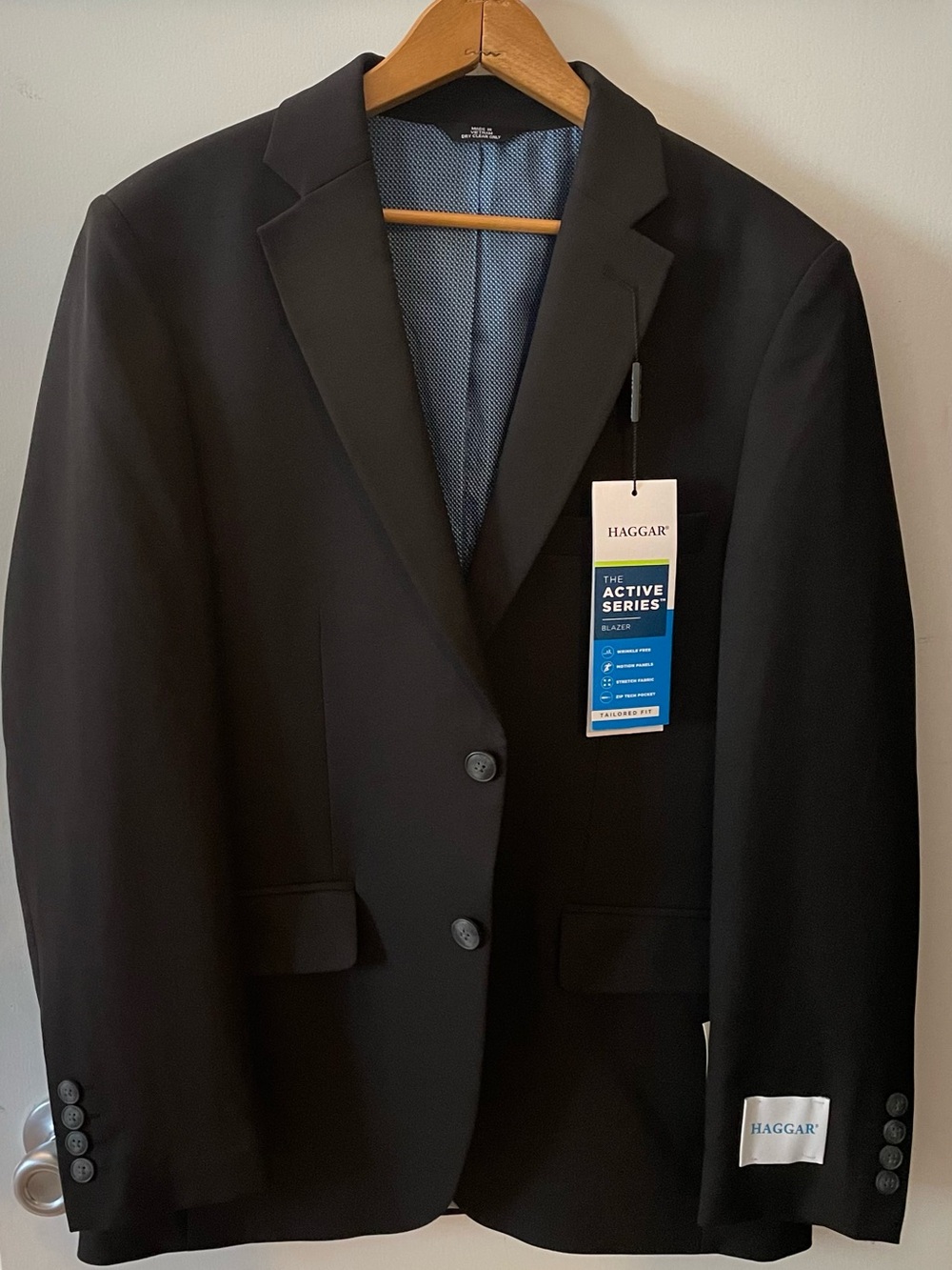 Haggar Black Men's Active Series Sport Coat Blazer 38S